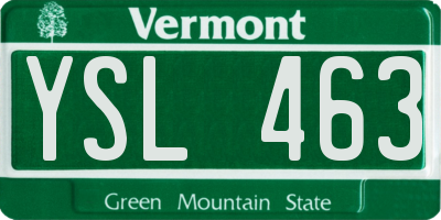 VT license plate YSL463