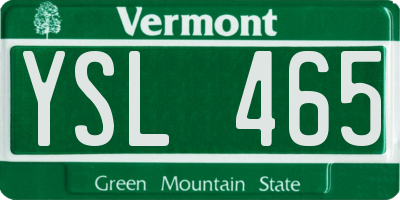 VT license plate YSL465
