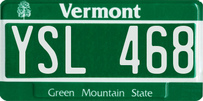 VT license plate YSL468