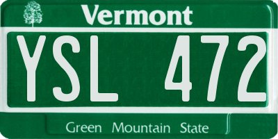 VT license plate YSL472