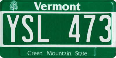 VT license plate YSL473