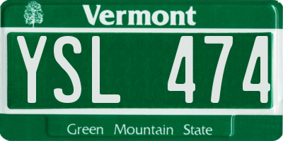 VT license plate YSL474