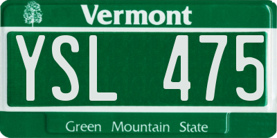 VT license plate YSL475