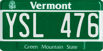 VT license plate YSL476