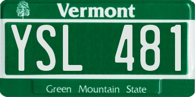 VT license plate YSL481