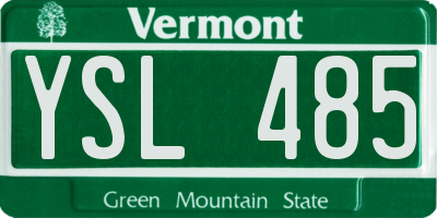 VT license plate YSL485