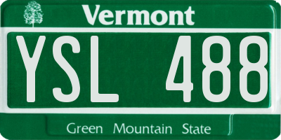 VT license plate YSL488