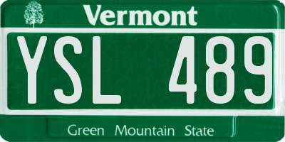 VT license plate YSL489