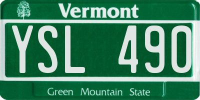 VT license plate YSL490