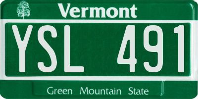 VT license plate YSL491