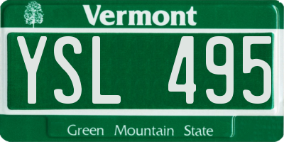 VT license plate YSL495