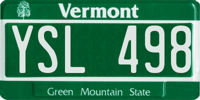 VT license plate YSL498