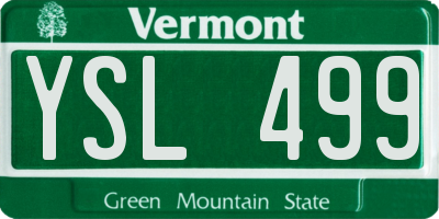 VT license plate YSL499