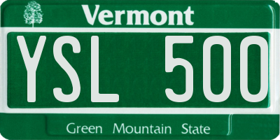 VT license plate YSL500