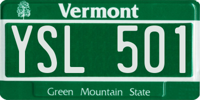 VT license plate YSL501
