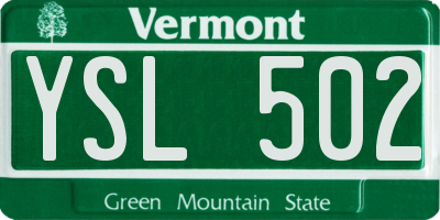 VT license plate YSL502