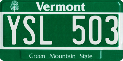 VT license plate YSL503
