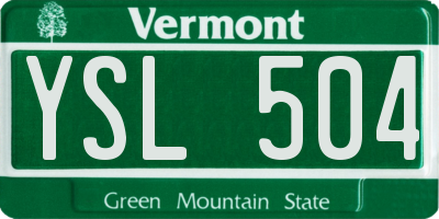 VT license plate YSL504