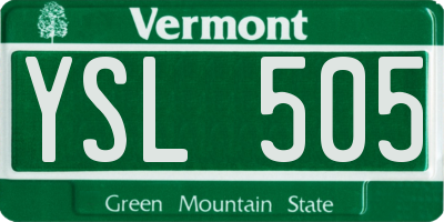 VT license plate YSL505