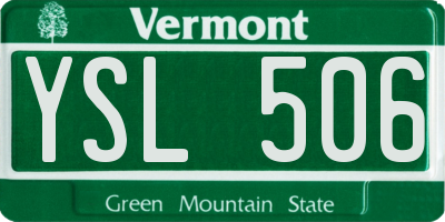 VT license plate YSL506