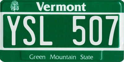 VT license plate YSL507