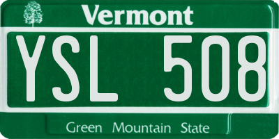 VT license plate YSL508