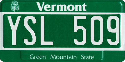 VT license plate YSL509