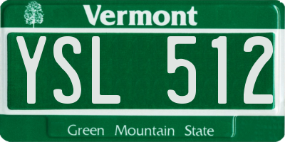 VT license plate YSL512