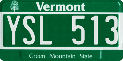 VT license plate YSL513