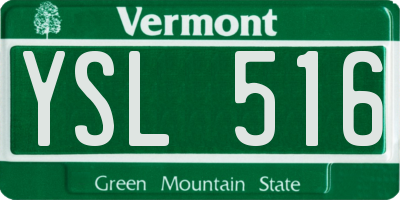 VT license plate YSL516