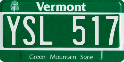 VT license plate YSL517