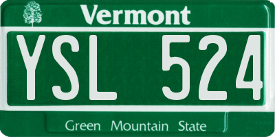 VT license plate YSL524