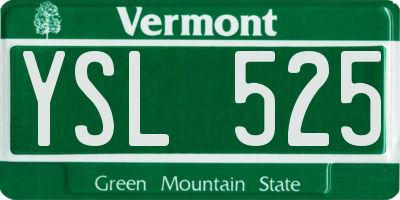VT license plate YSL525