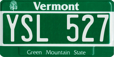 VT license plate YSL527