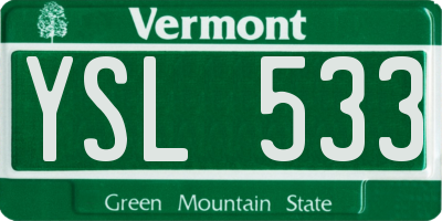 VT license plate YSL533
