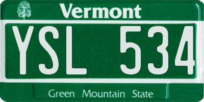 VT license plate YSL534