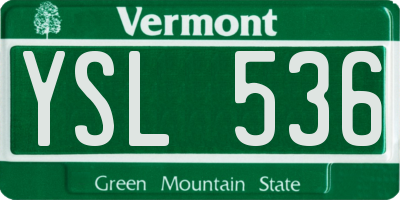 VT license plate YSL536