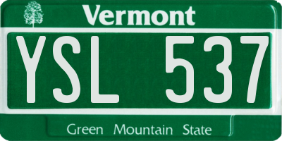 VT license plate YSL537