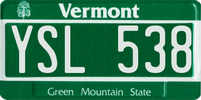 VT license plate YSL538