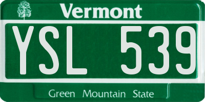 VT license plate YSL539