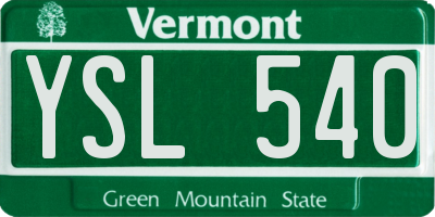 VT license plate YSL540