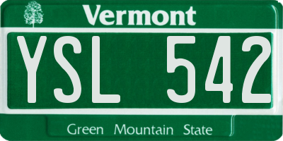 VT license plate YSL542