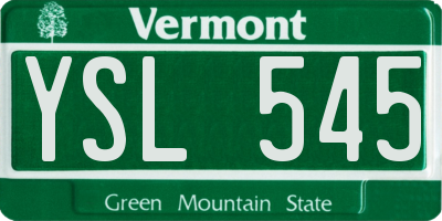 VT license plate YSL545