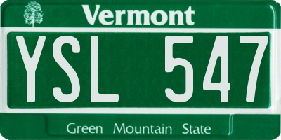 VT license plate YSL547