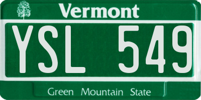 VT license plate YSL549