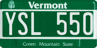 VT license plate YSL550