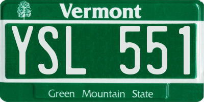 VT license plate YSL551