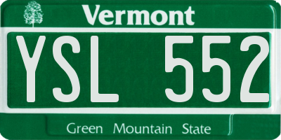 VT license plate YSL552