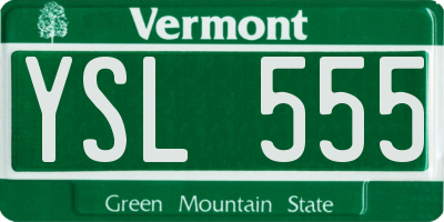 VT license plate YSL555