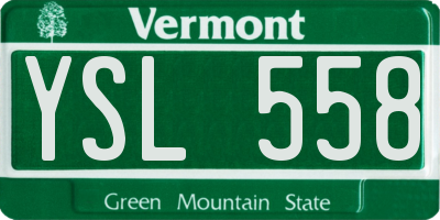 VT license plate YSL558